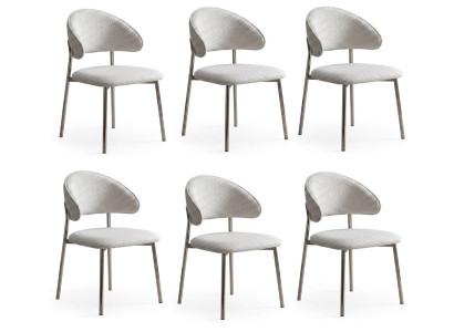6x Stühle Modern Beige Luxuriös Elegant Esszimmerstuhl Minimalistisch