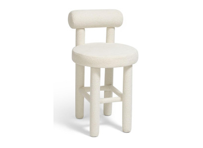 Barhocker Design Weiss Stoff Rund Skulptural Komfort Modern Elegant