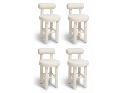 Barhcker Design Weiss Stoff Rund Ausdrucksstark Stilvoll Wohnlich