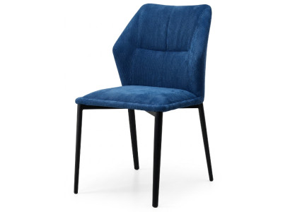 Ästhetischer Esszimmerstuhl Blau Breitcord Flügel Rücken Polsterstuhl