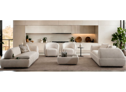 Sofa Sessel Beige Wohnzimmer Stil modern praktisch komfortabel
