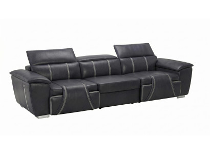 Sofa 3-Sitzer Modern Schwarz Hochwertiges Designersofa Luxus Wohnsofa
