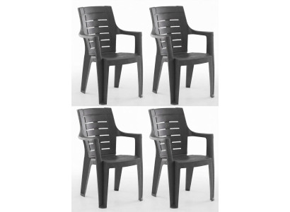 4x Stuhle Ergonomischer Rückenlehne Armlehnen Schwarz Braun