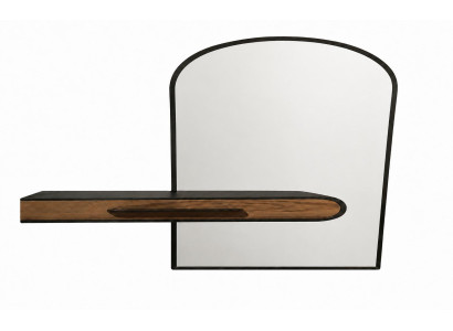 Spiegel Wandregal Asymmetrisch Schwarzer Rahmen Holz Modern
