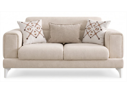 Sofa Modern Beige Polstersofa Stoff Couch Wohnzimmer Komfortabel