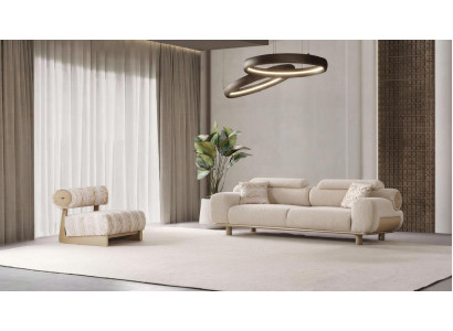 Sofa Set 3+1 Sitzer Moderner Stil Beige Komfort Luxuriös Praktisch