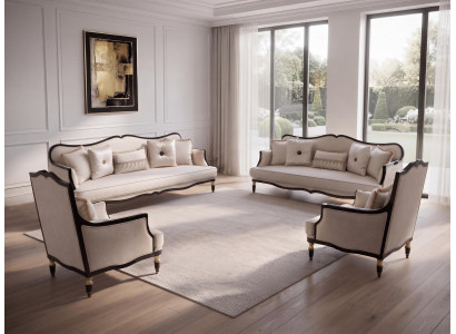 Sofa set Sofa 2x Sessel Modern Stil Wohnzimmer Elegant