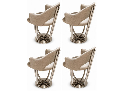 4x Stühle Beige Modern Esszimmer Luxuriös Hochwertig Komfortabel