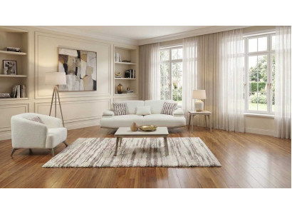 Sofa Set 3 Sitzer Sessel Beige Modern Bequem Polstergarnitur Couch