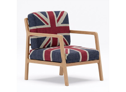 Union Jack Sessel British Style Vintage Holzgestell Retro Mid Century