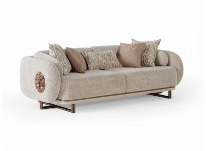 Sofa 3-Sitzer Couch Dreisitzer Polstersofa Beige Luxus Modern Design