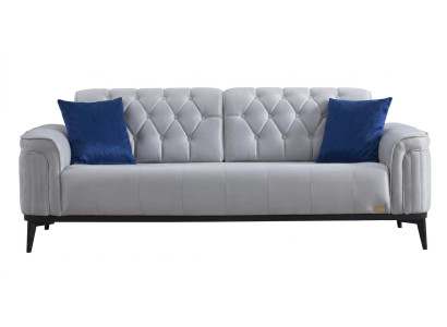 Stilvolles graues 3-Sitzer-Sofa Stoffsofa  Designersofa Wohnzimmermöbel