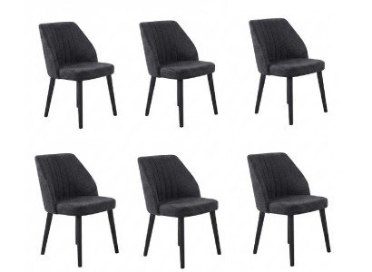 Stuhl Set Grau Schwarz Modern Edel Polsterstuhl Küchenstuhl