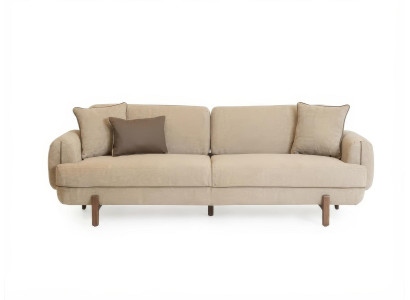 Sofa Modern Beige Bequem Couch 3-Sitzer Polstersofa Wohnzimmer