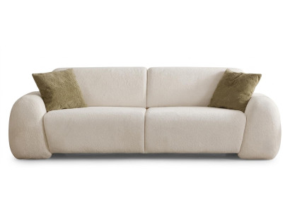 Sofa Modern Hell Harmonisch Flauschig Elegant Creme Schnittig