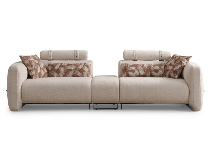 Sofa Modern Beige Breit Ruhig Kuschelig Komfortabel Plüschig