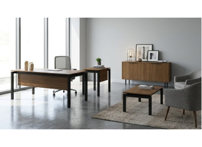 Stilvolles Büro Set Braun Schreibtisch Sideboard Tisch Möbel