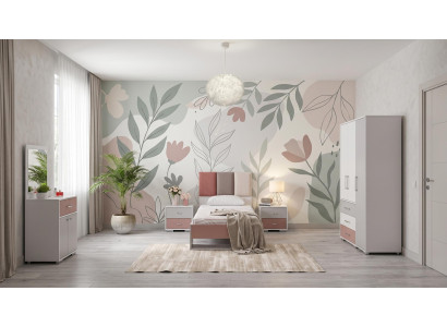 Stilvolles Jugendzimmer Bett Kleiderschrank Kommode Nachttische Mädchen
