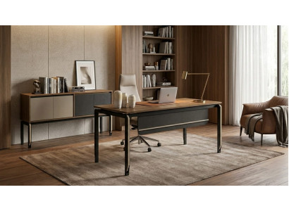 Stilvolles Büro Möbelset Schreibtisch Sideboard Zweifarbig