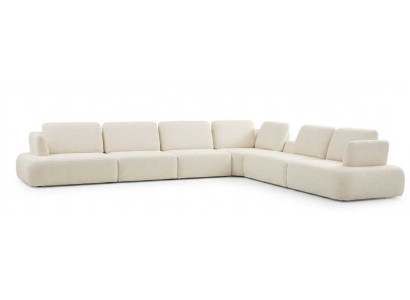 Stilvolles Modulares Ecksofa Bouclé-Bezug Geschwungenen Weichen Form
