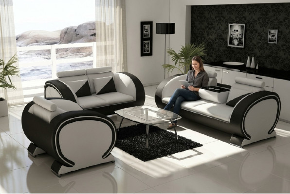 Skórzana sofa sofa o funkcji barowej designerska Ustawić kanapę kanapę 3 miejsce do siedzenia, kanapę relaksacyjną