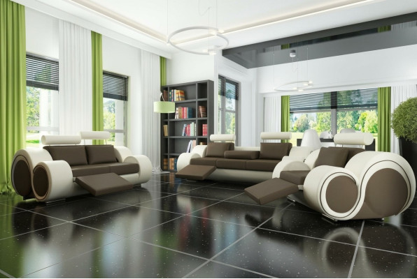 Sofa Podkładka 3+2 Siedziba Designerska Sofa Sofa Skórzana Wybór koloru Kanapa Ustawić Czarny