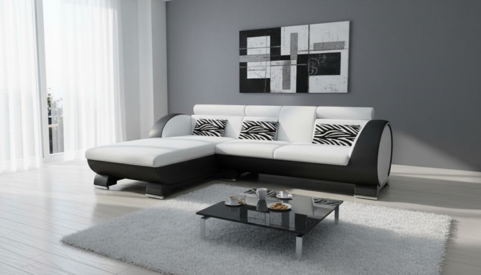 SKÓRZANA SOFA SOFA NAROŻNIK Podkładka Narożnikowa kanapa Zestaw sofowy PROJEKTANTOWA KANAPA FUNKCJA BAR