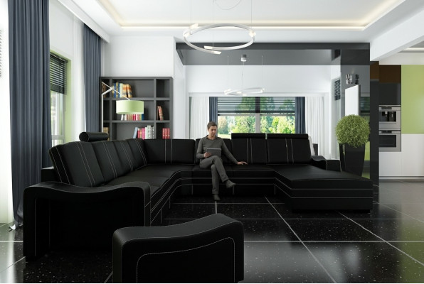 SOFA SKÓRZANA XXL SKÓRZANA KANAPA SKÓRZANA SOFA NAROŻNA Żywy krajobraz Narożnikowa kanapa NOWOŚĆ Ustawić SOFA