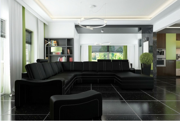 SOFA SKÓRZANA XXL SKÓRZANA KANAPA SKÓRZANA SOFA NAROŻNA Żywy krajobraz Narożnikowa kanapa NOWOŚĆ Ustawić SOFA