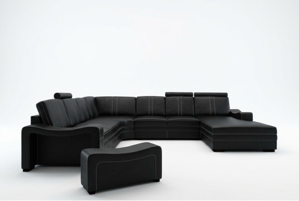 SOFA SKÓRZANA XXL SKÓRZANA KANAPA SKÓRZANA SOFA NAROŻNA Żywy krajobraz Narożnikowa kanapa NOWOŚĆ Ustawić SOFA