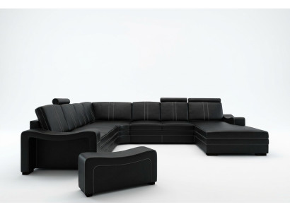 SOFA SKÓRZANA XXL SKÓRZANA KANAPA SKÓRZANA SOFA NAROŻNA Żywy krajobraz Narożnikowa kanapa NOWOŚĆ Ustawić SOFA