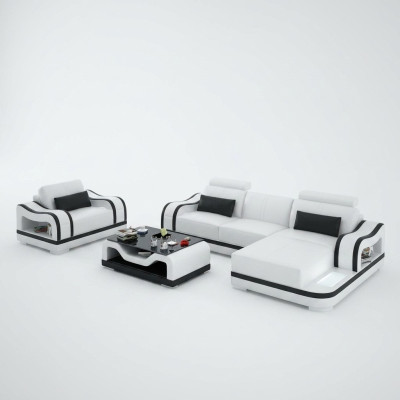 Skórzana sofa kanapa Żywy krajobraz Narożnikowa kanapa + Fotel Narożnik Ustawić Modern G8030E
