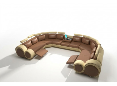 Sofa skórzana Podkładka Couch Żywy krajobraz Skóra Włókienniczy Sofa XXL Narożnikowa kanapa