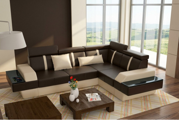 Designerska sofa skórzana Żywy krajobraz Podkładka Kanapa Sofa Narożnikowa kanapa Narożnik Sofa skórzana