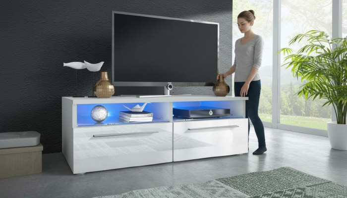 Szafka pod TV Led rtv Szafka RTV Ściana Stojak RTV na wysoki połysk