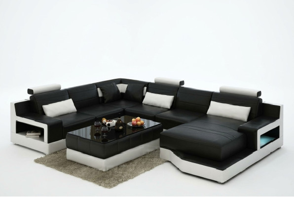 Skórzana sofa Narożnikowa kanapa Design Couch Ustawić Żywy krajobraz Narożnik Siedziba Podkładka Ulm Nowość