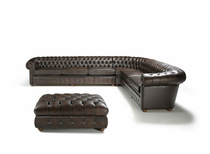 Klasyczna kanapa narożna kanapa narożna kanapa podkładka skóra siedziba Chesterfield