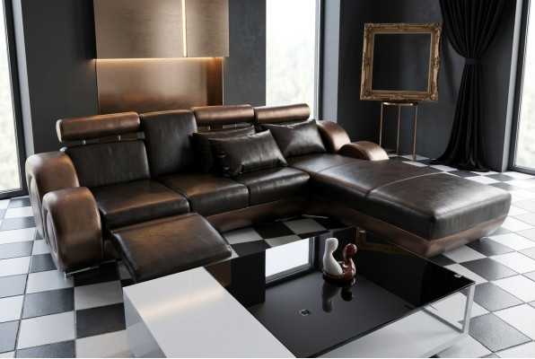 Elegancki designerski narożnik Berlin II skórzana sofa Narożnikowa kanapa kanapa