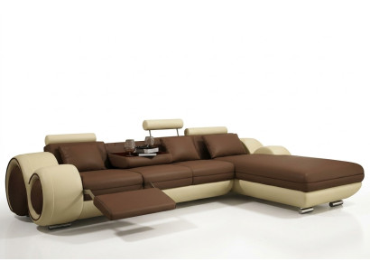 Narożnikowa kanapa Żywy krajobraz Kanapa Skórzana Sofa Sofa Podkładka Ustawić Narożnik - Gray-Biały
