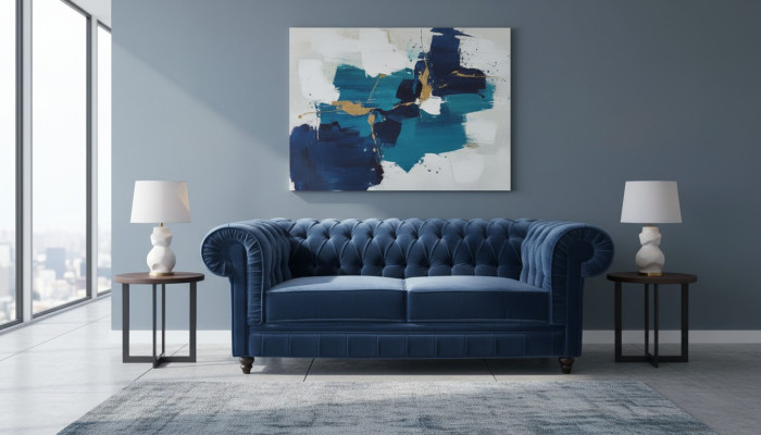 Chesterfield kanapa z tkaniny ze skórzanym obiciem, 3-osobowa kanapa tapicerowana z tkaniny, sofa, nowa sofa z naturalnej skóry