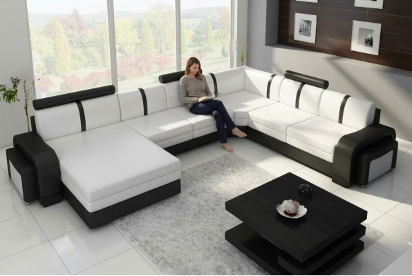 Projektant Żywy krajobraz sofa Podkładka skórzana sofa Narożnikowa kanapa kanapa skórzana NOWOŚĆ