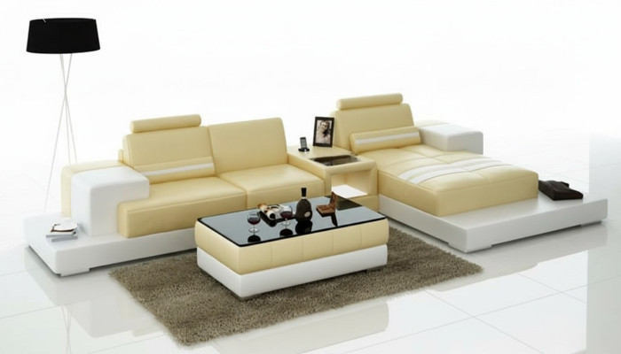 Skórzana sofa kanapa Żywy krajobraz Narożnik kanapa Narożnik Ustaw Design Modern Sofa L6004D