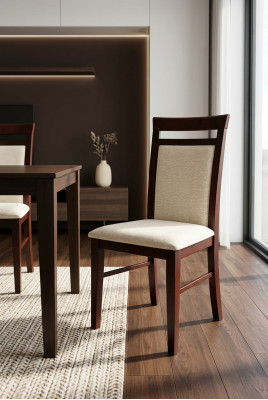 Krzesło do jadalni Solidne drewno Krzesło designerskie Skóra Krzesło Krzesła do jadalni K37
