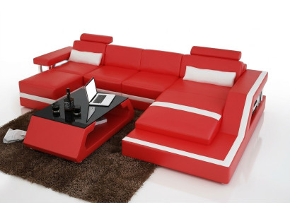 Projektant Narożnikowa kanapa Sofa Żywy krajobraz Duża nowoczesna skórzana sofa Couch Hamburg III