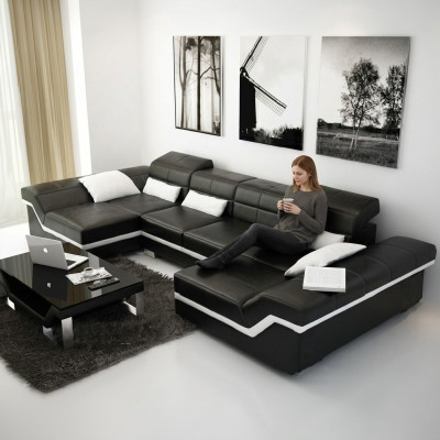 Duża kanapa skórzana Podkładka nowa skórzana sofa xxl sofa Narożnikowa kanapa Żywy krajobraz