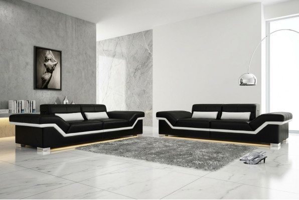 SOFA SKÓRZANA DUŻA SOFA 3+3 DESIGN SOFA Podkładka Skóra Ustawić COUCH ZESTAW SOF NOWOŚĆ