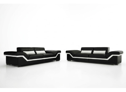 SOFA SKÓRZANA DUŻA SOFA 3+3 DESIGN SOFA Podkładka Skóra Ustawić COUCH ZESTAW SOF NOWOŚĆ