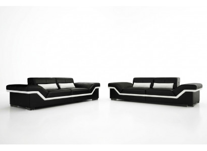SOFA SKÓRZANA DUŻA SOFA 3+3 DESIGN SOFA Podkładka Skóra Ustawić COUCH ZESTAW SOF NOWOŚĆ