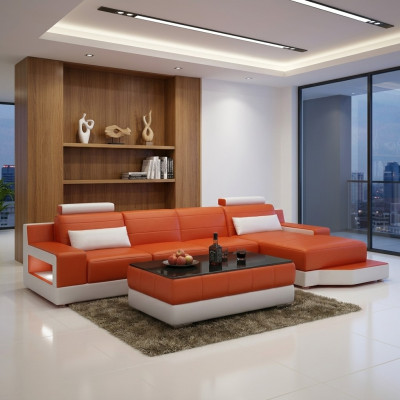 Narożnikowa kanapa Włókienniczy Materiał Skóra Podkładka Sofy Sofa Sofa Ustawić Żywy krajobraz ULM