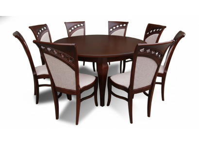 Stół obiadowy + 8 Krzesła jadalnia Zestaw Dining Group Okrągły Okrągły Tabela stoły Nowość